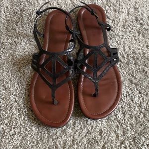 Black and brown sandals size 6